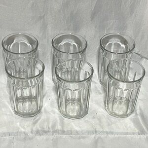 Set of 6 Vintage Luminarc France Clear Glass Tumblers 16 oz